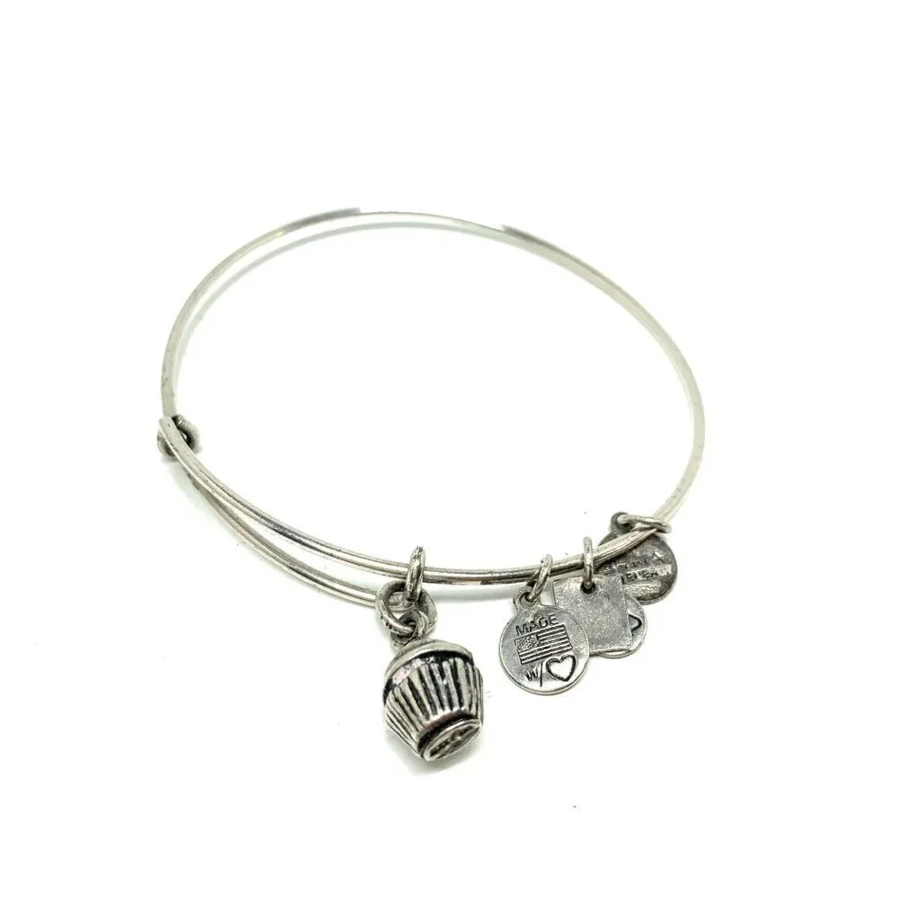 Alex and Ani Cupcake Charm Bracelet Silver Finish - Expands 2